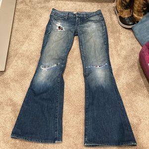 Bootcut jeans with patches